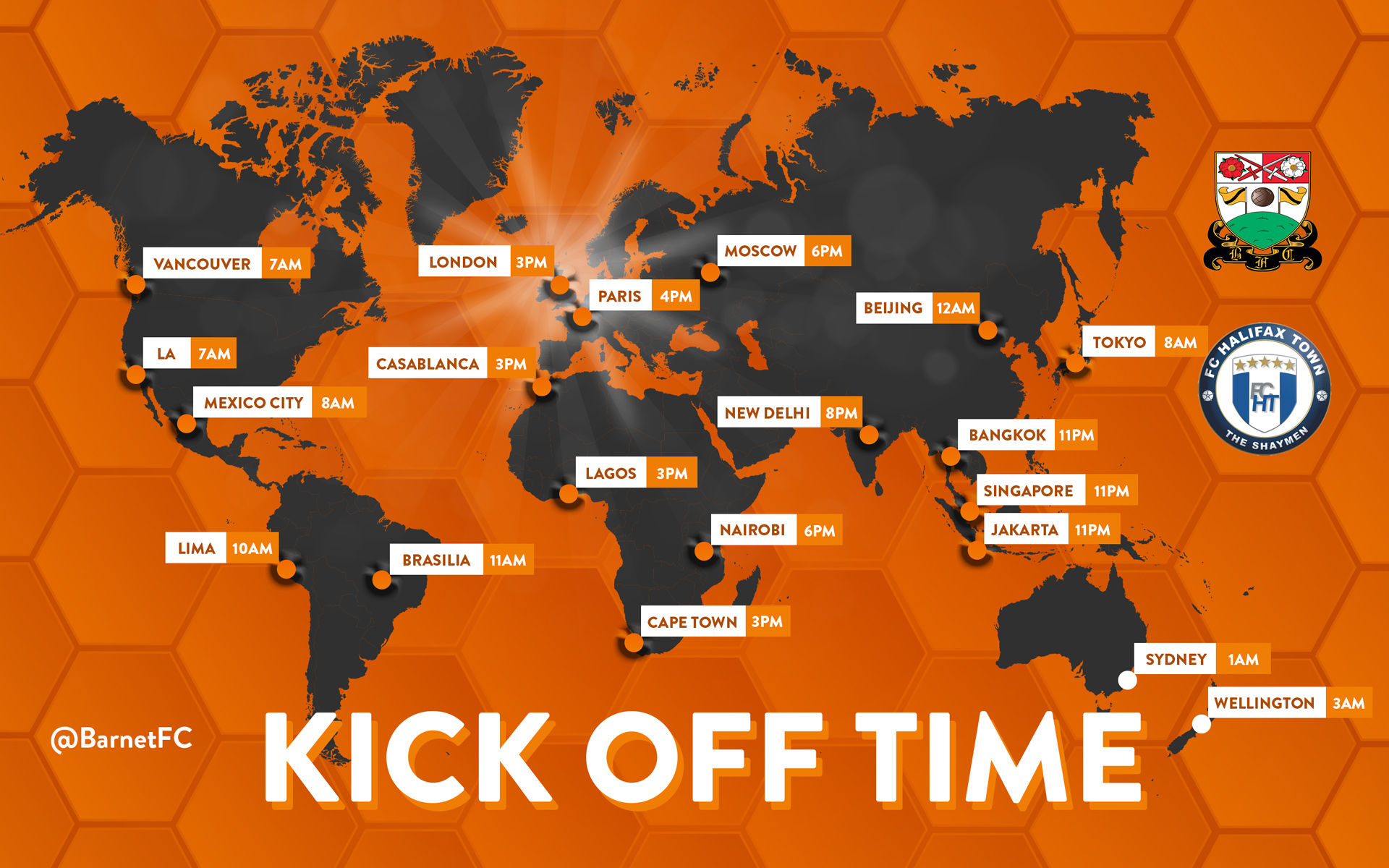 Kick Off Times Graphic For Social Media